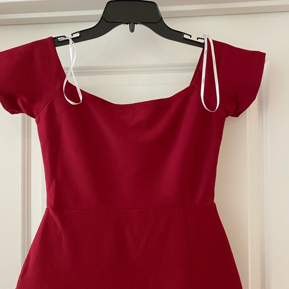 Lulu’s How Much I Care Off the Shoulder Dress Red - Picture 10 of 14